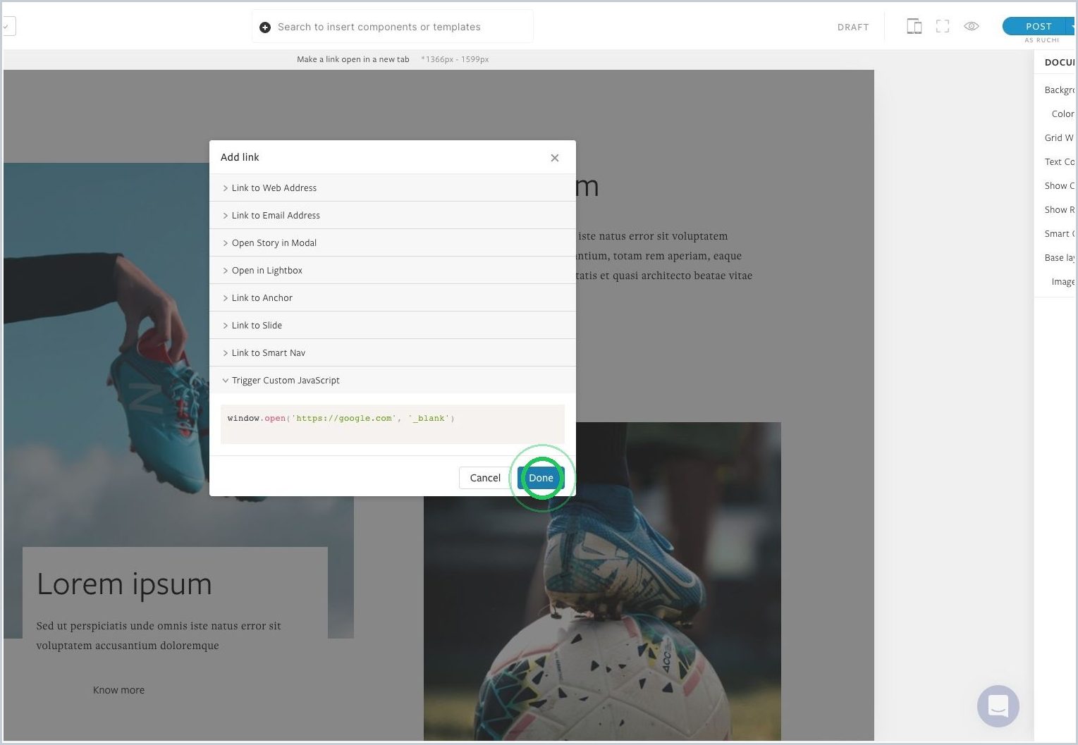 How can I open only certain links in a new window/tab? — step 5