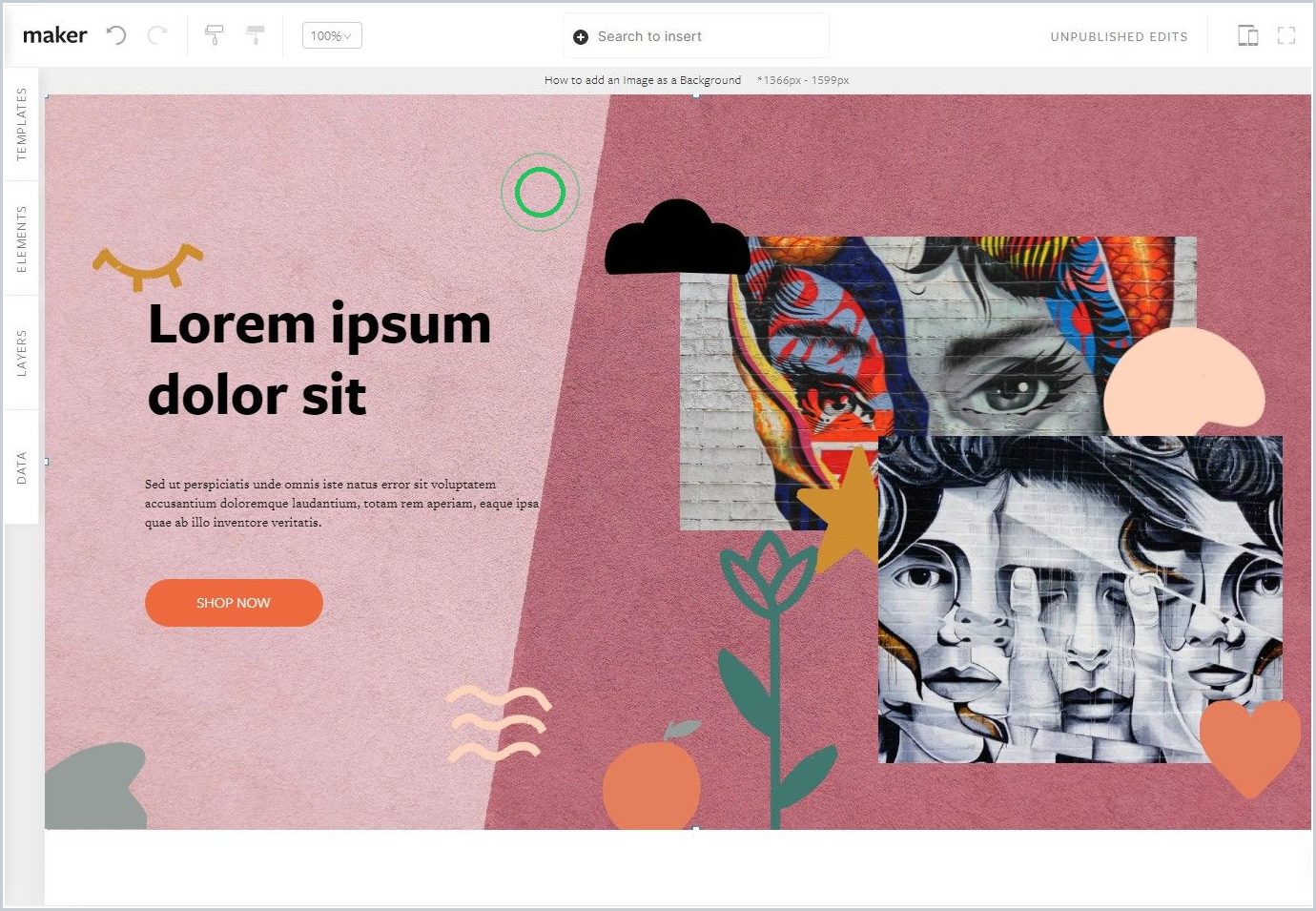 How to add an Image as a Section Background — step 4