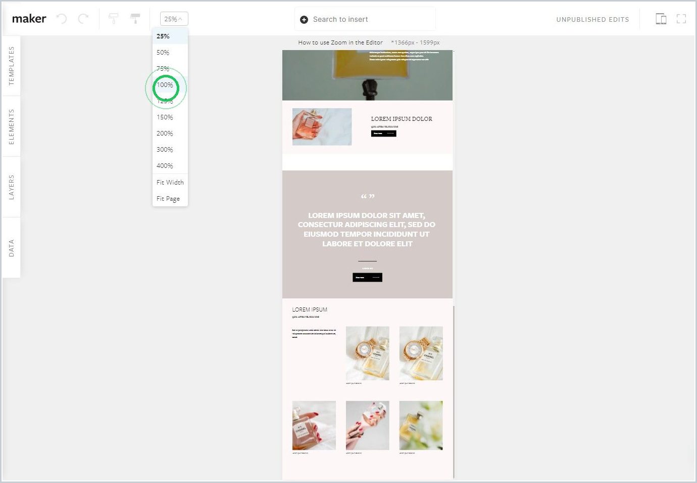How to use Zoom in the Editor — step 4