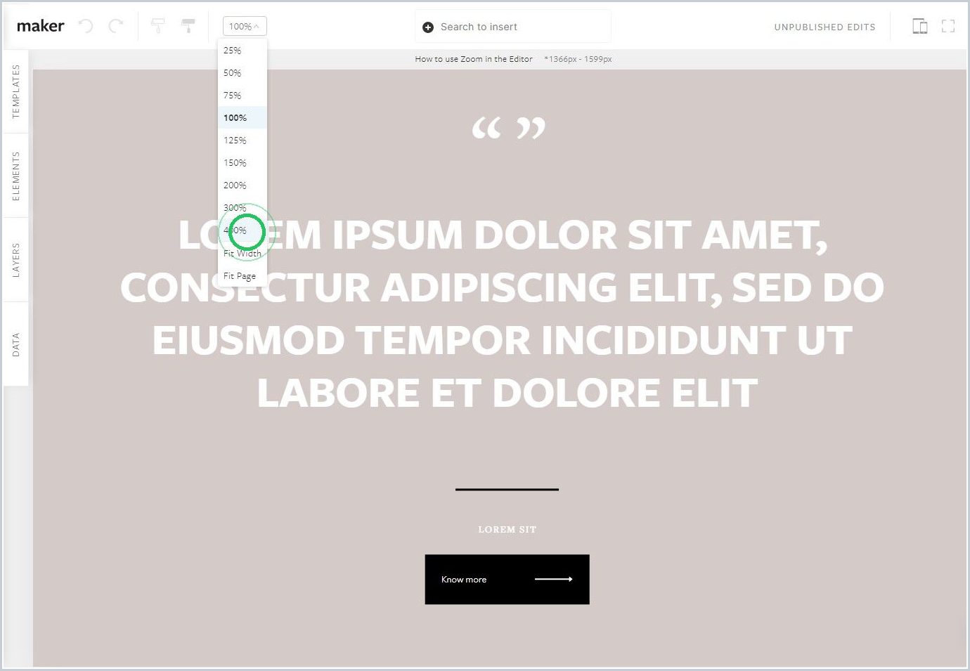 How to use Zoom in the Editor — step 2