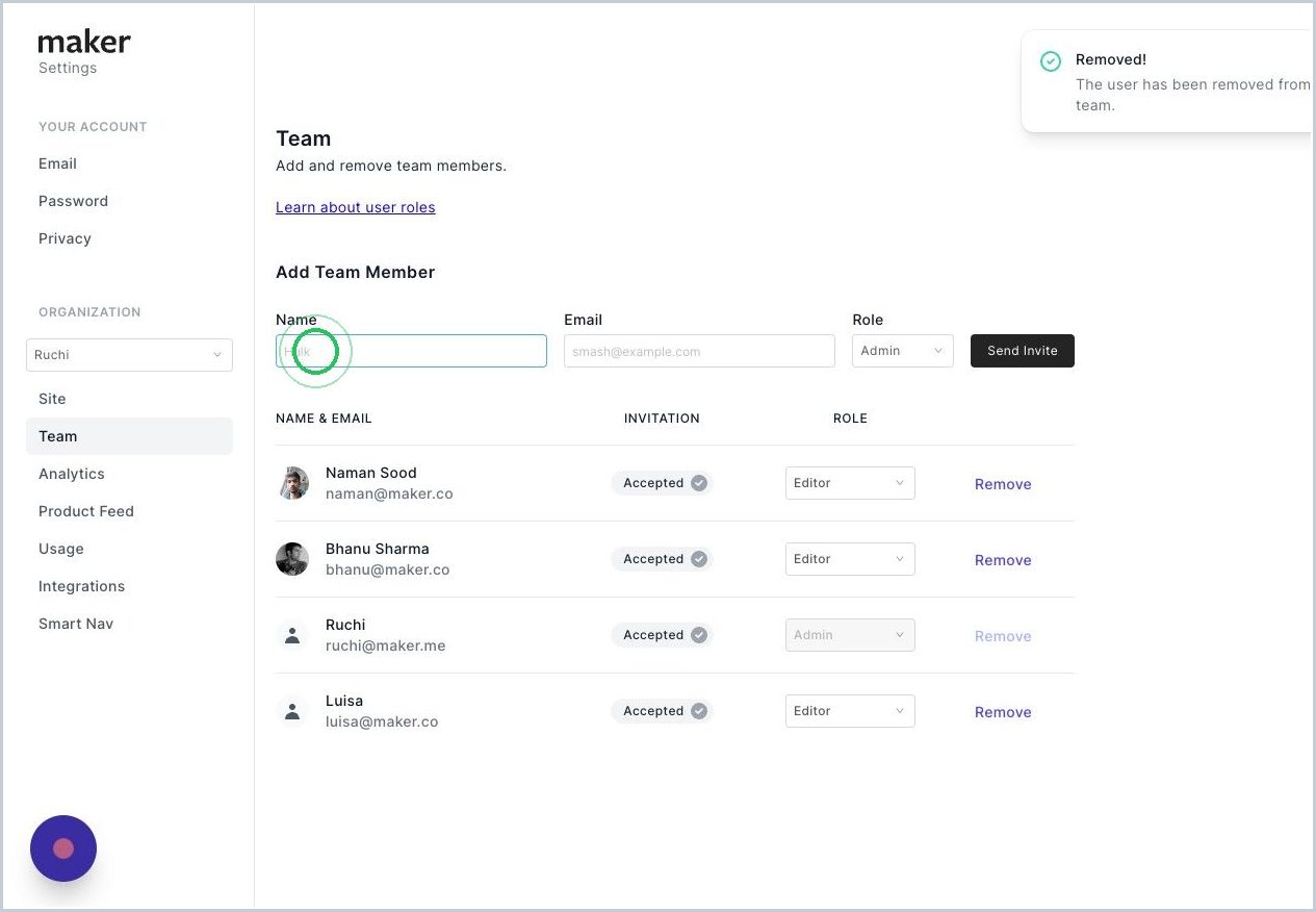 How do I invite a new team member to the account? — step 4