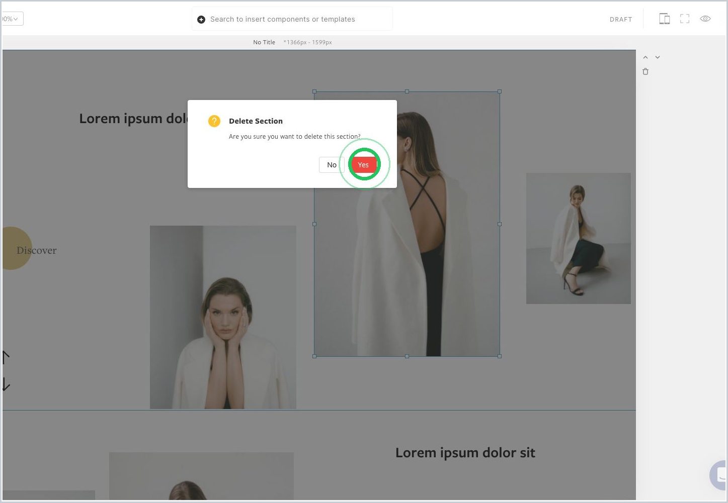 How do I delete a single section from a section slider — step 6