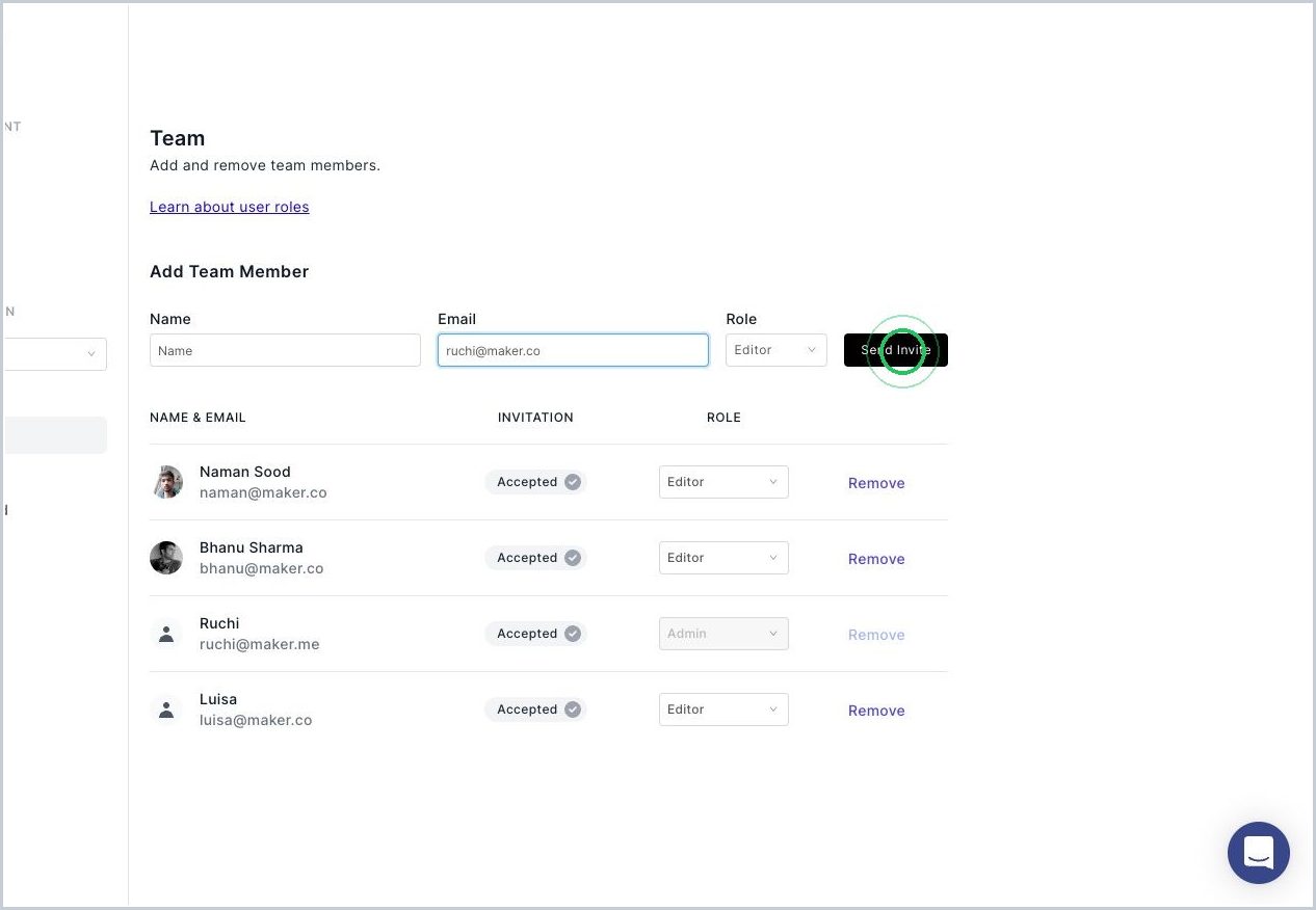 How do I invite a new team member to the account? — step 6