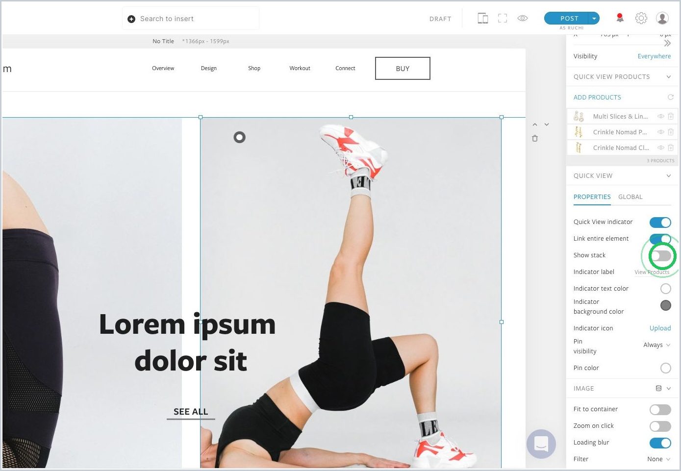 How do I show a Product Stack on images with Quick View? — step 5