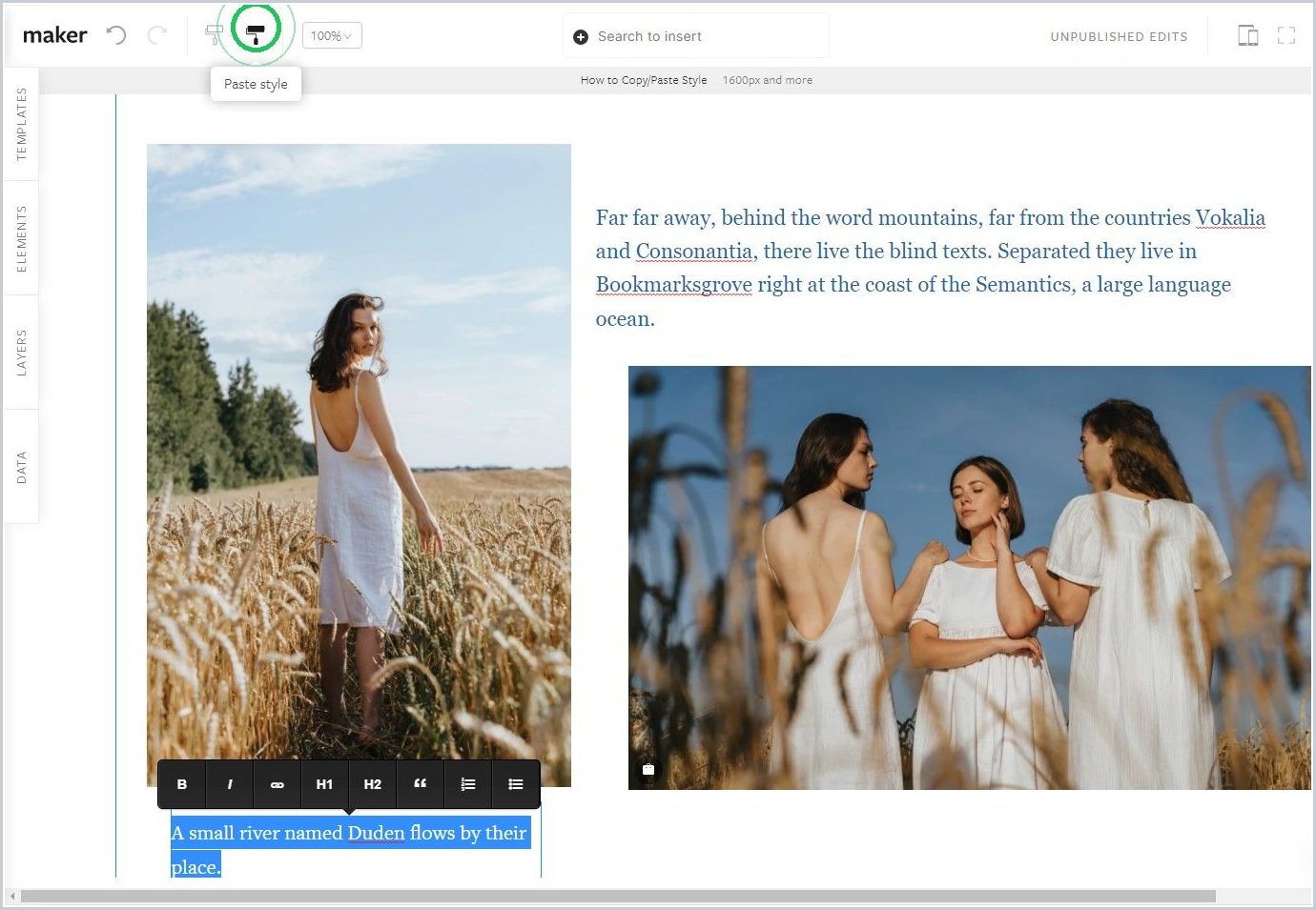How to Copy/Paste Style — step 4