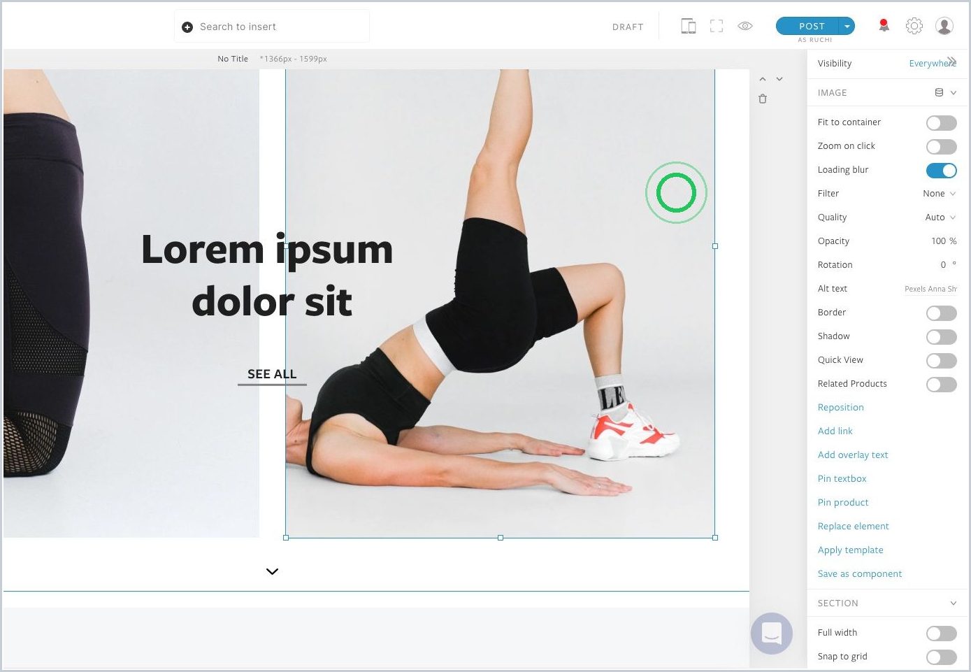 How do I show a Product Stack on images with Quick View? — step 1