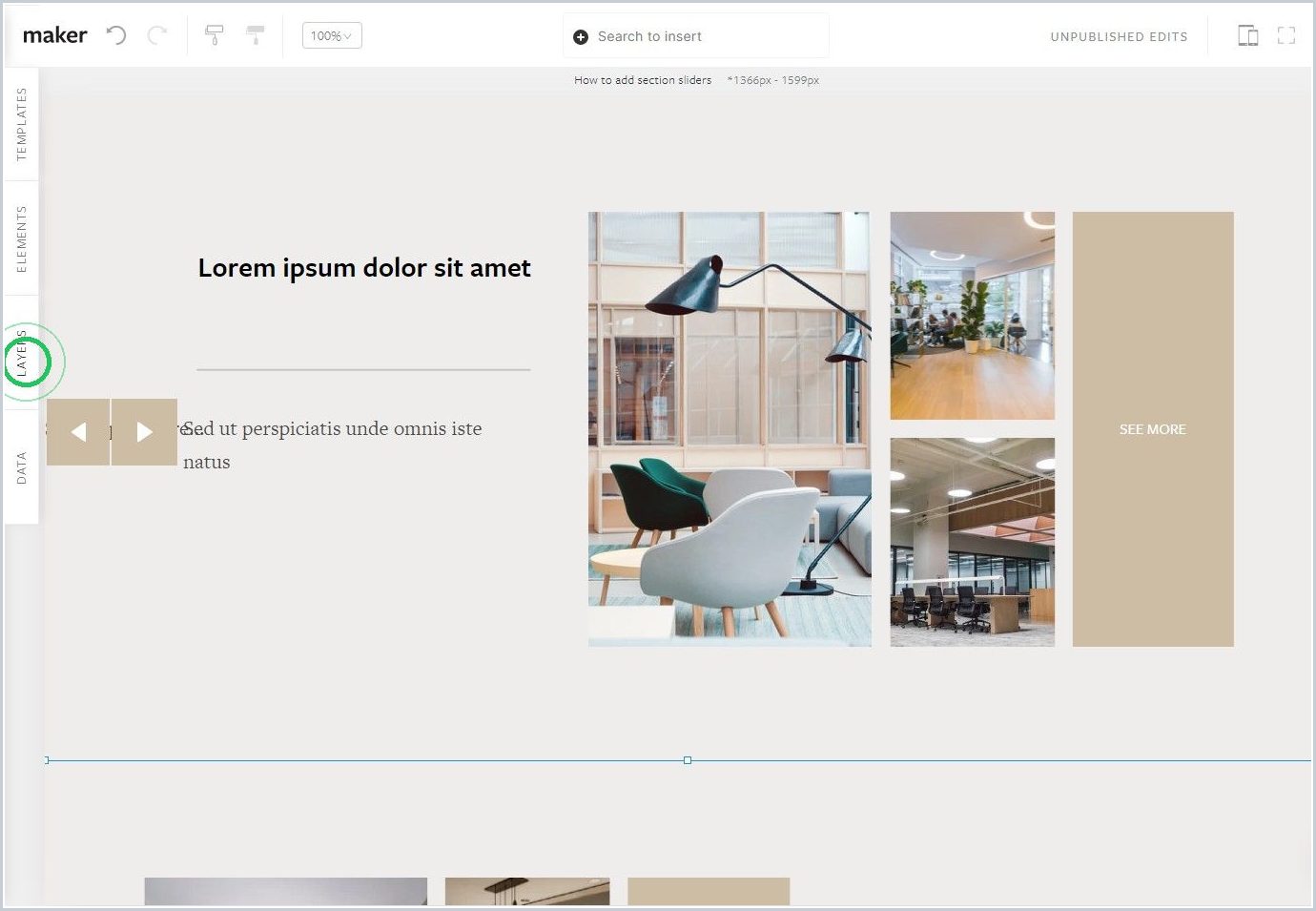 How to add section sliders — step 1
