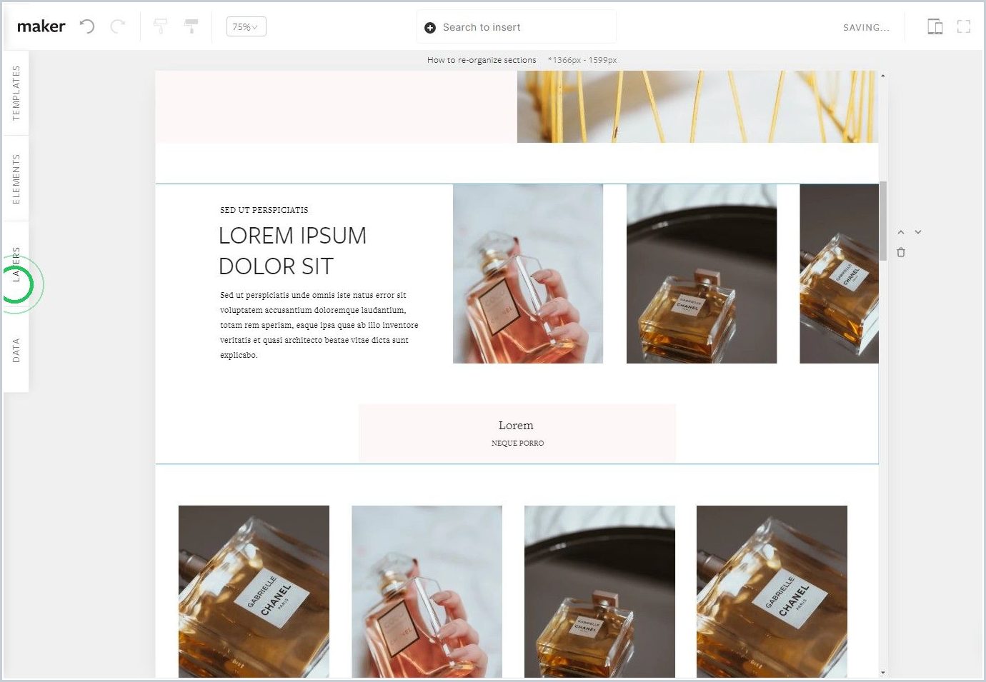 How to re-organize sections — step 4