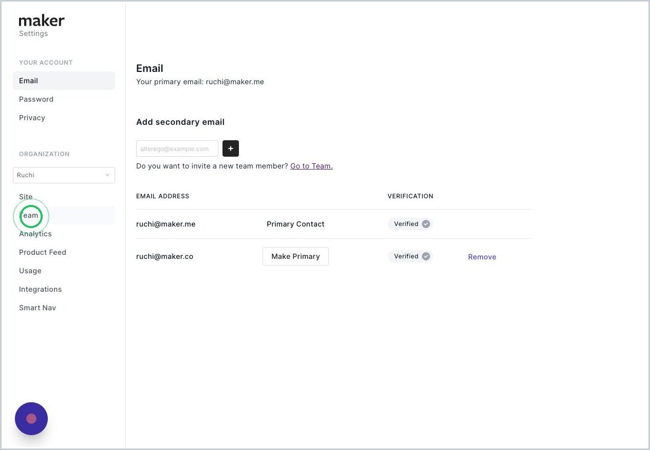 How do I invite a new team member to the account? — step 3