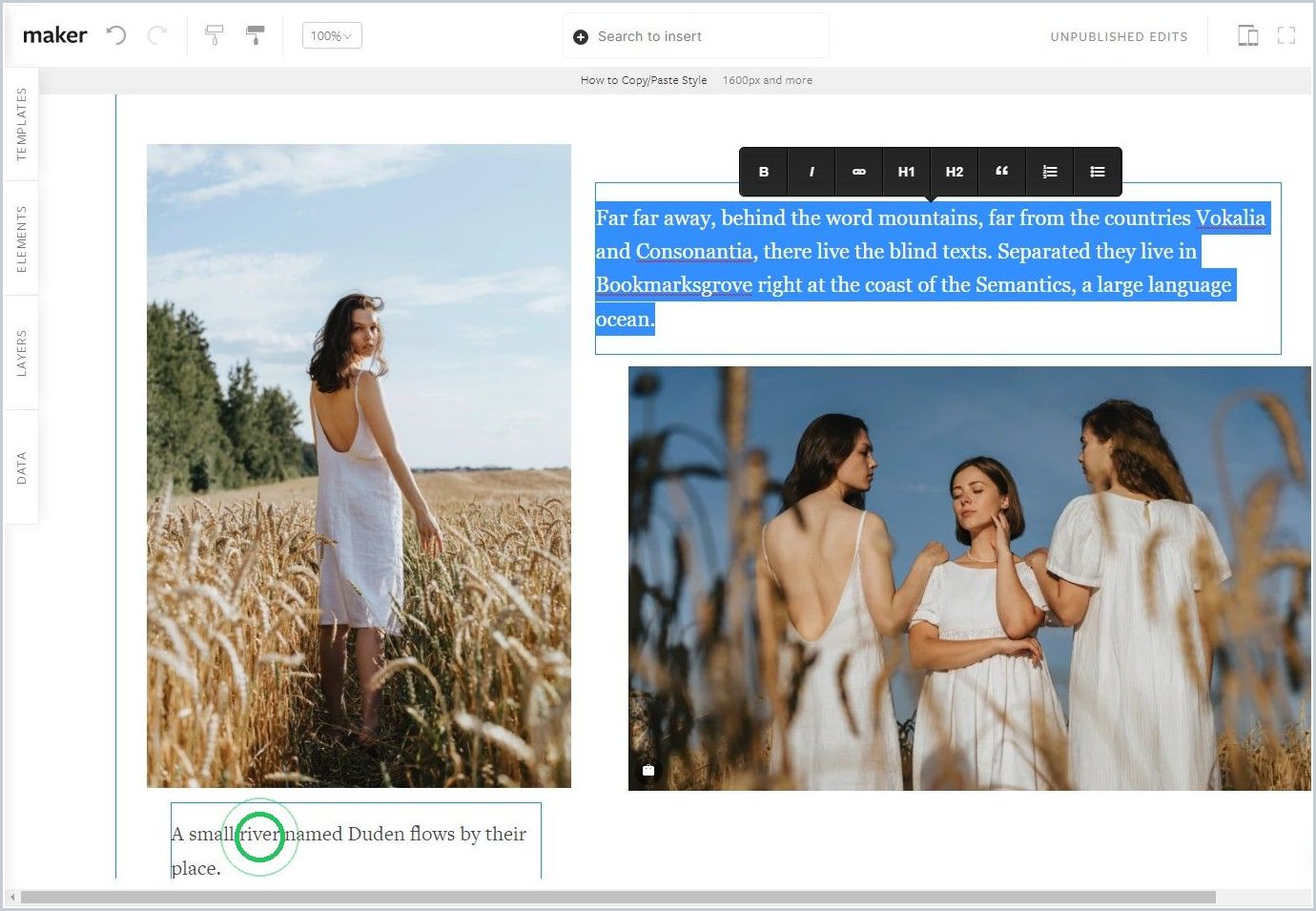 How to Copy/Paste Style — step 3