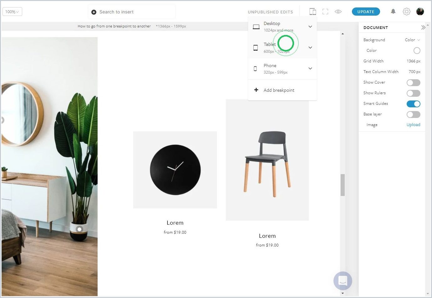 How to go from one breakpoint to another — step 3
