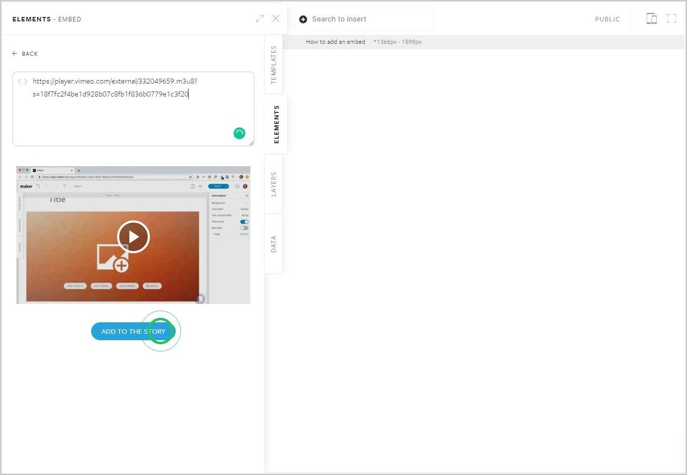 How to add an embed — step 4