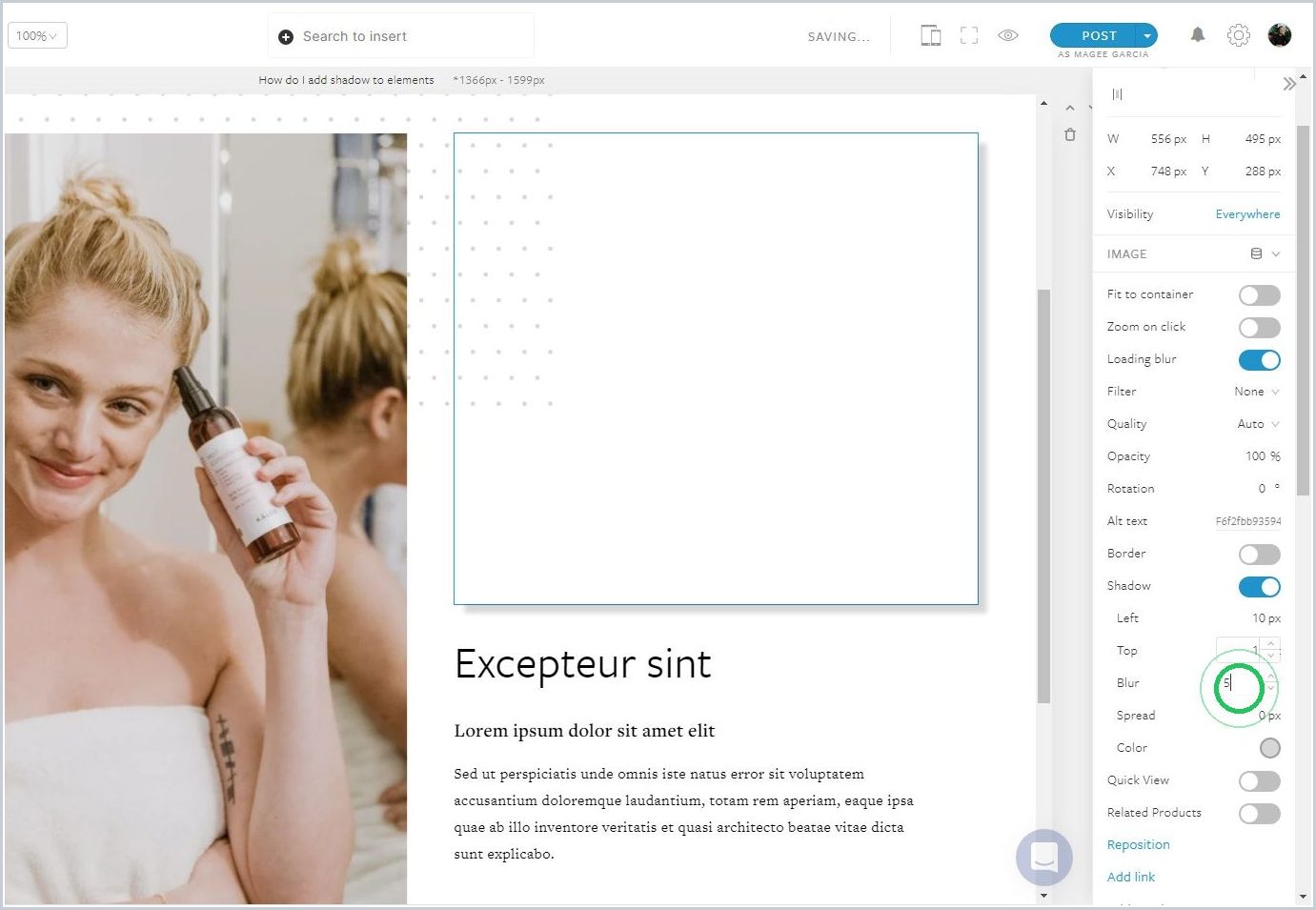 How do I add shadow to elements — step 6