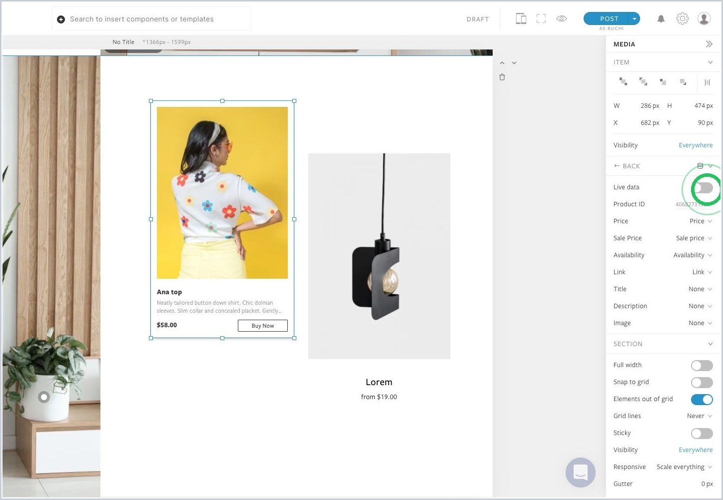 How do I turn on live data sync for products — step 4