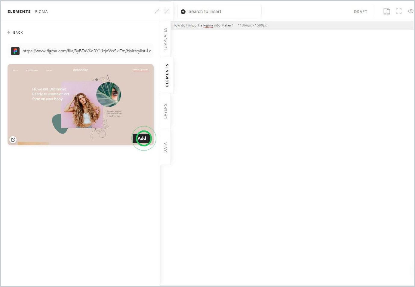 How do I import a Figma file into Maker? — step 8