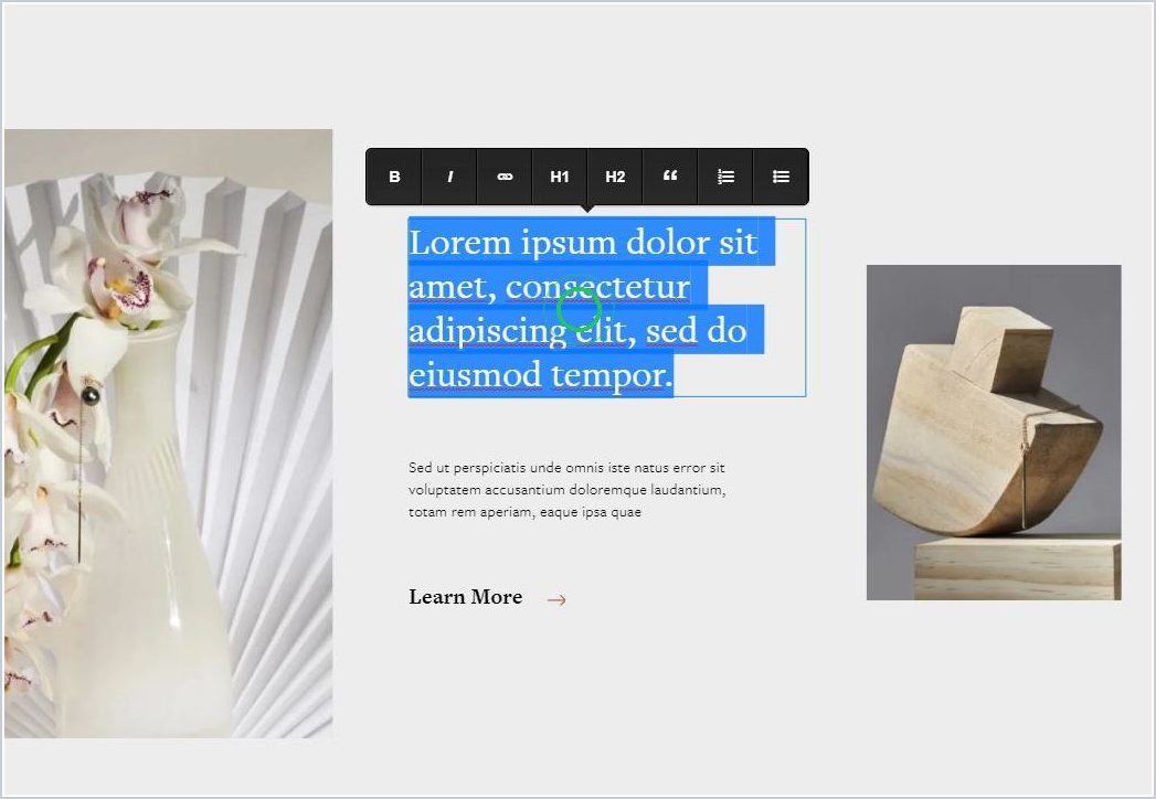 How to add a link in a Text — step 1