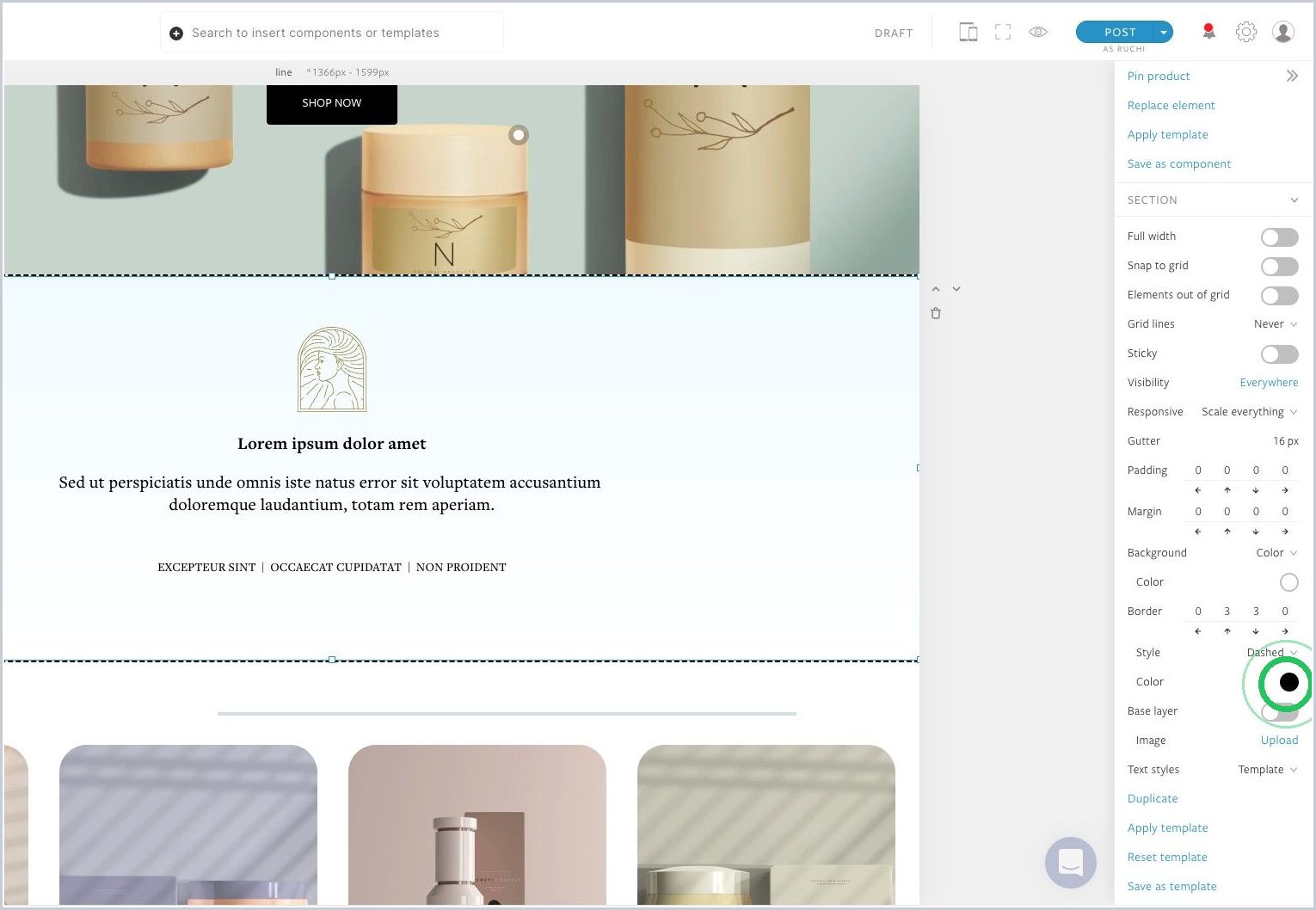 How do I add and style a line separator between sections? — step 4