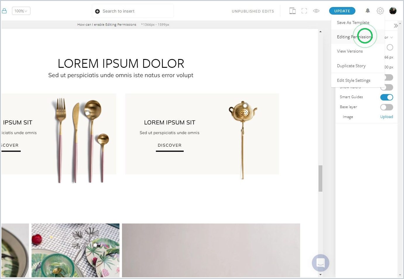 How can I control editing permissions — step 2