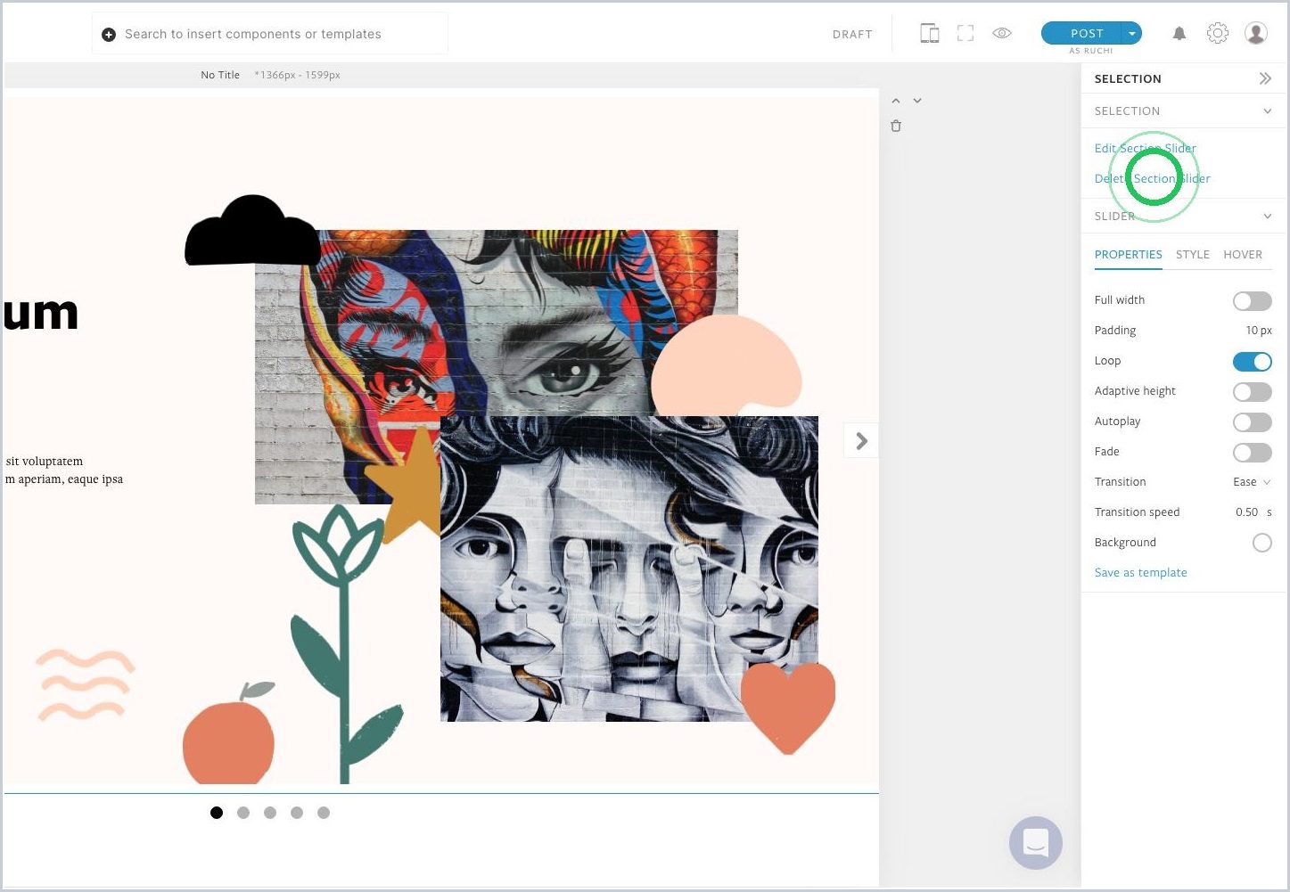 How do I delete a single section from a section slider — step 2