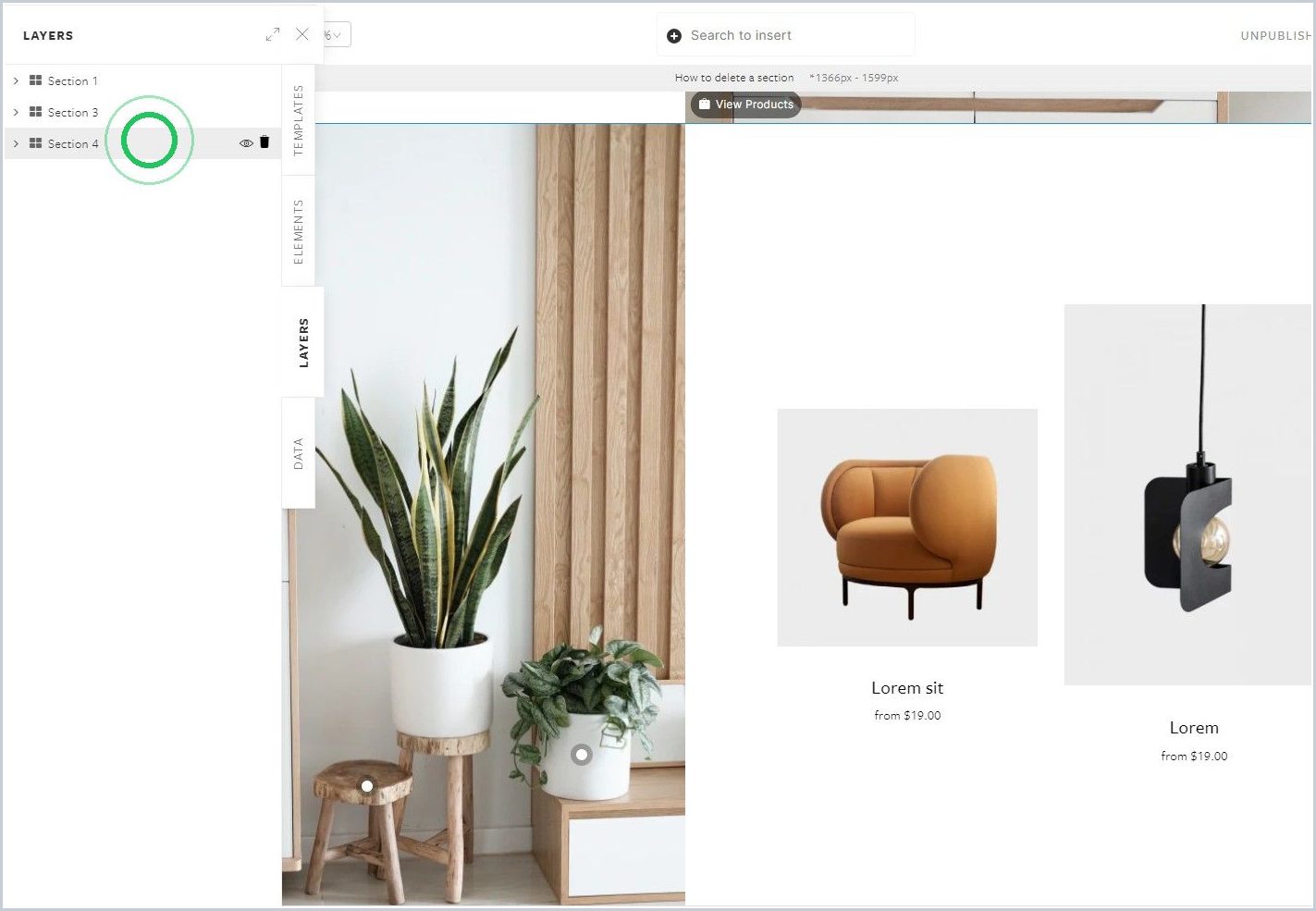 How to re-organize sections — step 5