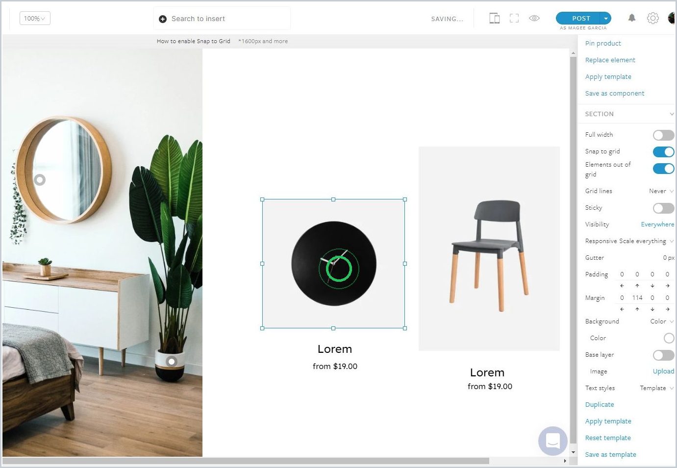 How to enable Snap to Grid — step 4