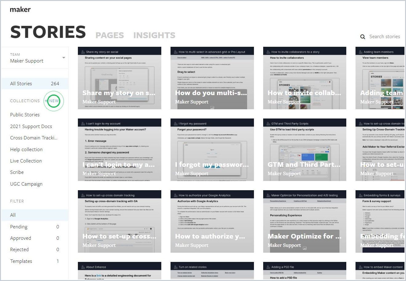 How can I organize my stories in Stories Manager — step 7