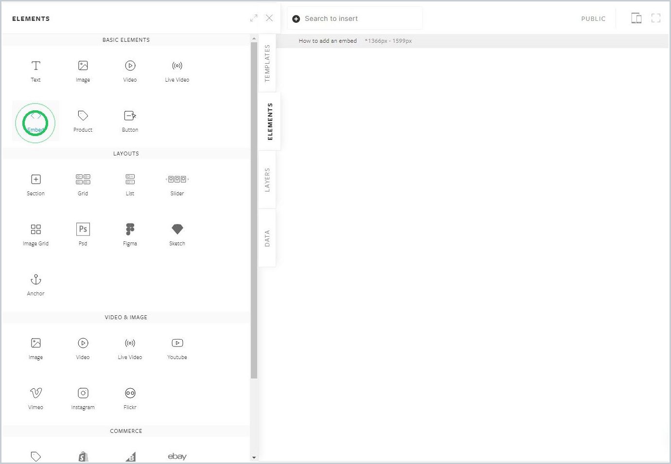 How to add an embed — step 2